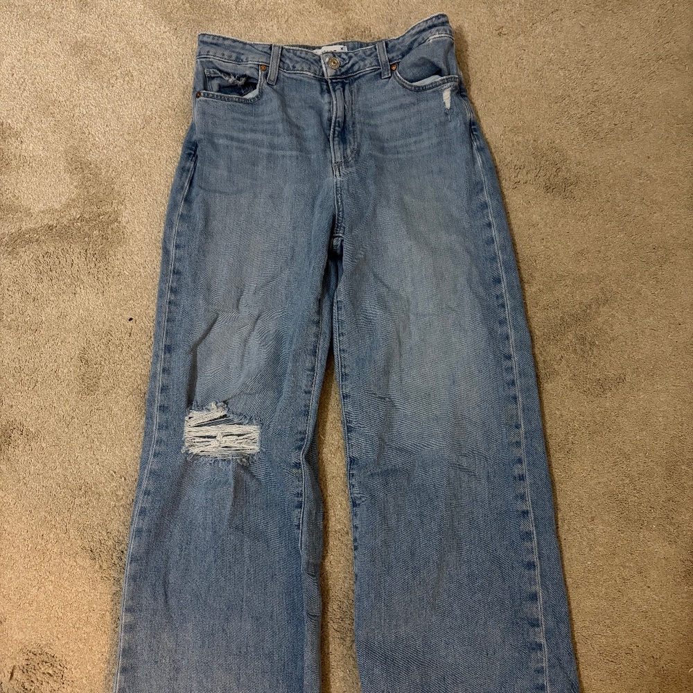 Paige Anessa wide leg distressed jeans